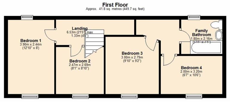 First floor plan of farmhouse at Driminidy Drimoleague West Cork