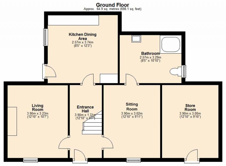 Ground floor plan of farmhouse at Driminidy Drimoleague West Cork